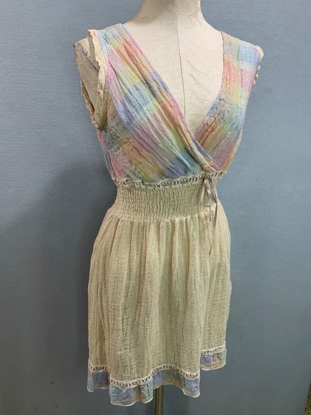 Small Marilu Demetra Linen Blend Dress Festival Boho Made in Italy